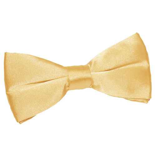 Plain Satin Pre-Tied Bow Tie - Pale Yellow