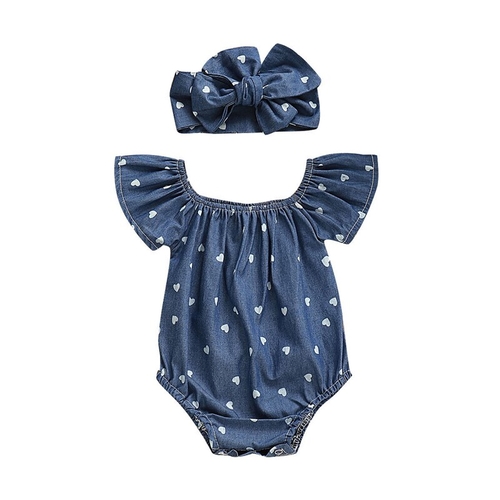 2019 Summer Cute Love Print Jumpsuits Newborn