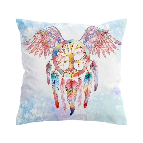 Dreamcatcher Cushion Cover Feathers Print Pillow