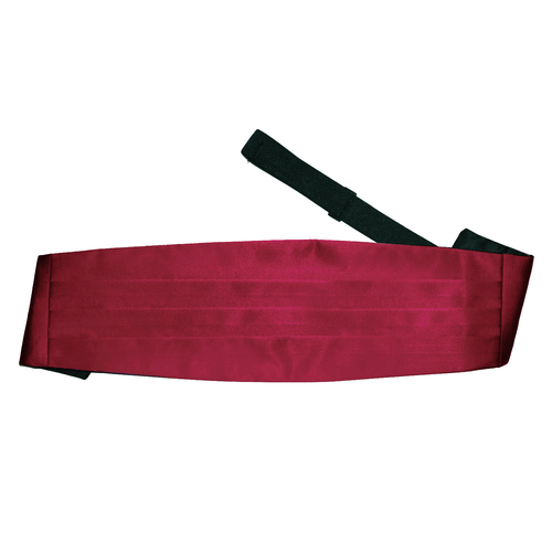 Plain Satin Cummerbund - Burgundy