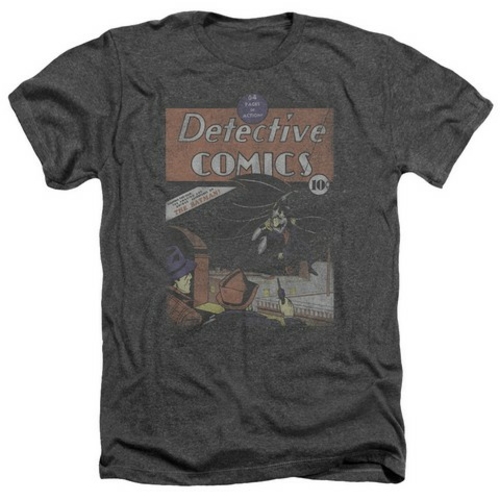 Trevco Dc-Detective No.27 Distressed - Adult Heather Tee - Charcoal