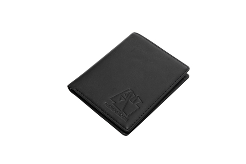 BLACK MINIMALIST RFID BLOCKING CUSTOM BIFOLD SLIM GENUINE LEATHER MENS
