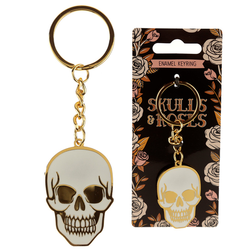 Fun Collectable Skulls & Roses Enamel Keyring