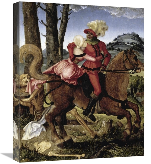 Global Gallery GCS-276589-22-142 22 in. Knight Young Girl & Death Art 