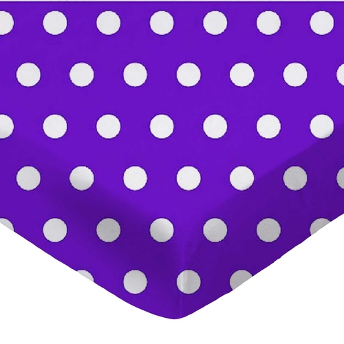 SheetWorld Fitted Crib Sheet - 100% Cotton Woven - Polka Dots Purple,