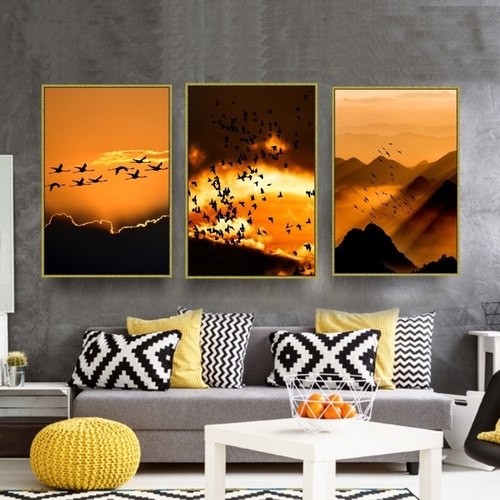 Nordic Poster Minimalist Flying Birds