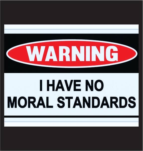 3 Inch Cloth  Patch Warning I Have No Moral Standards