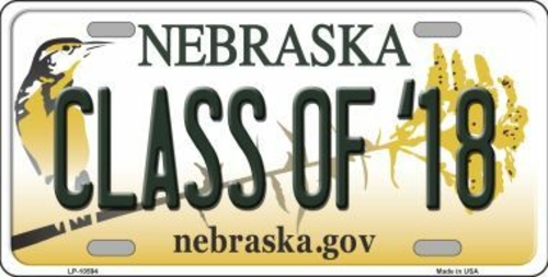 Smart Blonde LP-10594 Class of 18 Nebraska Background Metal Novelty Li