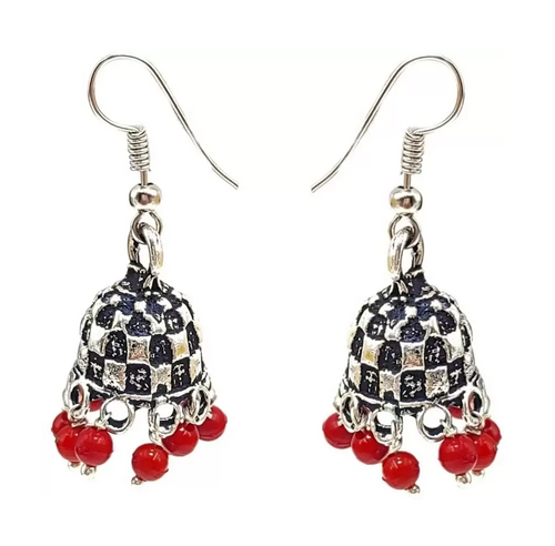 Brass Jhumki Earring Crystal Alloy Jhumki Earring (Color-BLUE)