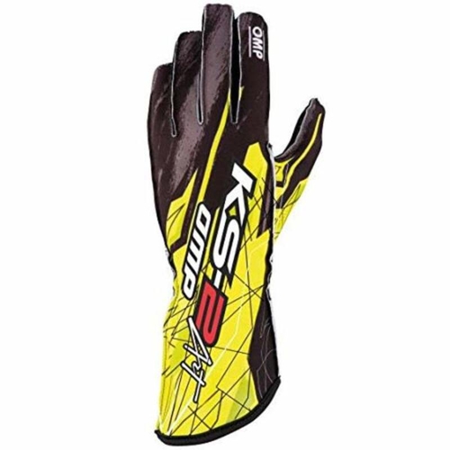 Karting Gloves OMP KS-2 ART Size L Yellow