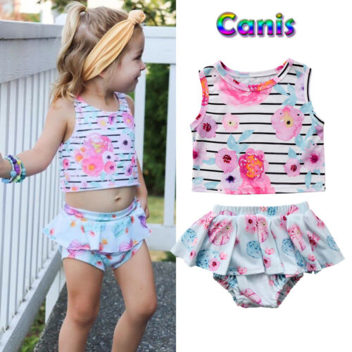 US Toddler Infant Girl Floral Sleeveless Top