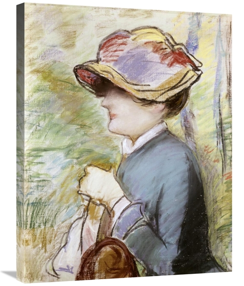 Global Gallery GCS-278369-30-142 30 in. Young Woman in a Broad Hat Art