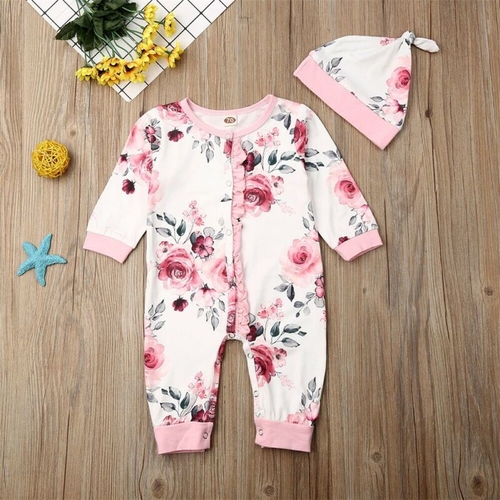 Pudcoco Autumn Newborn kids Baby Girl Flower Print