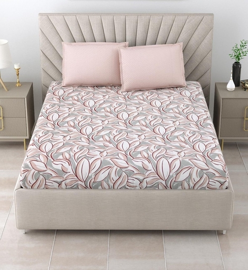 100% Cotton 144 TC Single Bedsheet with One Pillow Covers.