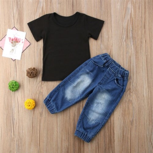 Newborn Kids Baby Boys Top T shirt Denim