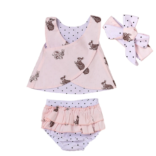 3PCS Toddler Baby Kids Girl Clothing Tops Summer