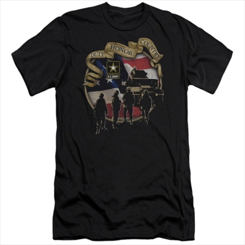 Army-Duty Honor Country - Short Sleeve Adult 30-1 Tee, Black - 2X