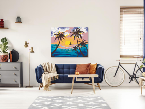 Paint by Numbers - SUNSET BEHIND PALM TREES
