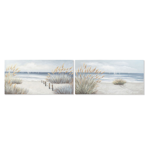 Painting DKD Home Decor Beach 140 x 3 x 70 cm Mediterranean (2 Units)