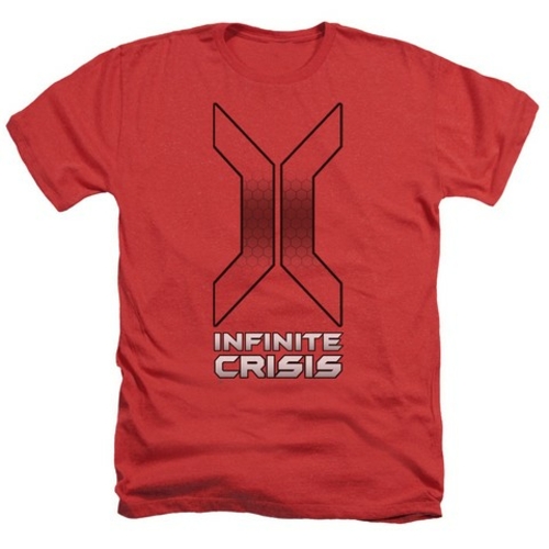 Trevco Infinite Crisis-Title Adult Heather Tee- Red - 2X