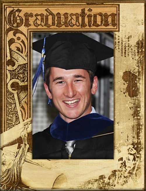 Giftworks Plus SCH0049 Graduation Grunge- Alder Wood Frame- 8 x 10 In