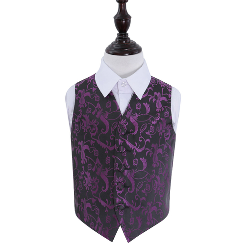 Passion Waistcoat - Boys - Black & Purple, 24'