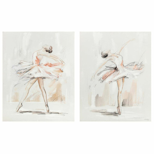 Painting DKD Home Decor 80 x 3,7 x 100 cm Ballet Dancer Romantic (2