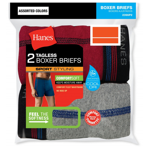 Hanes 9390204 Comfort Flex XL Mens Assorted Color Boxer Briefs - Pack 