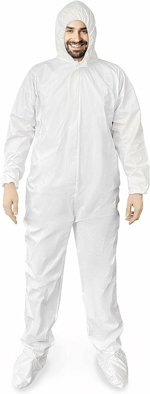 Disposable Coveralls 4X-Large. Pack of 25 White Protective Suits 60