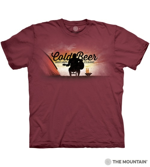 The Mountain 1064787 Red Camping is Alright Adult Classic Tee - 5XL