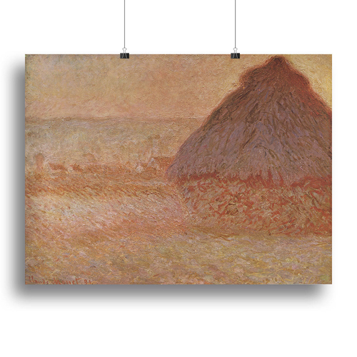 Haystacks at sunset by Monet Canvas Print or Poster