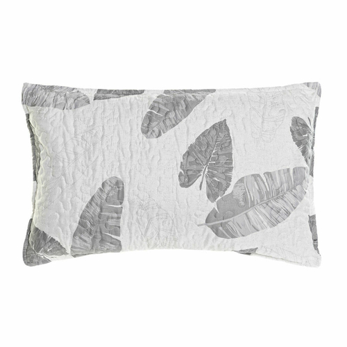 Cushion DKD Home Decor 8424001814572 White Grey Rectangular Flower