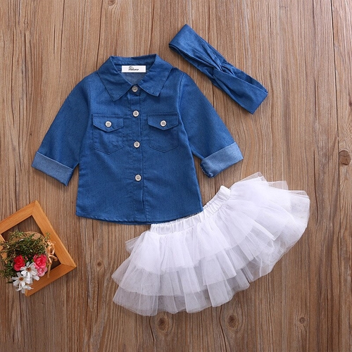 3PCS Set Cute Baby Girls Clothes 2017 Summer