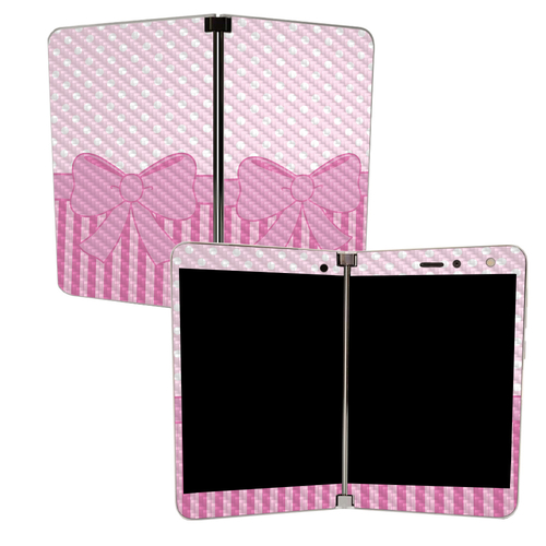 MightySkins CF-MISURDUO-Pink Present Carbon Fiber Skin for Microsoft S