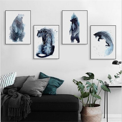 Abstract Watercolor Animal Poster
