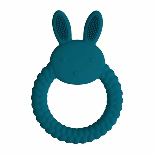 Silicone Bunny Teether - Navy