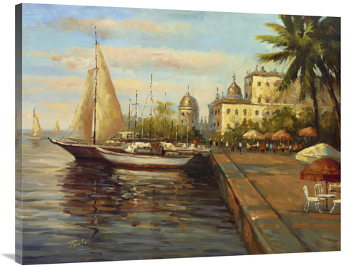 Global Gallery GCS-126679-3040-142 30 x 40 in. Santo Domingo Harbor Ar