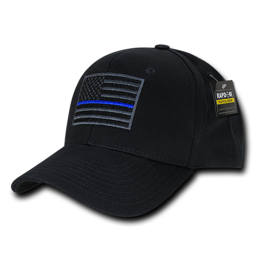 Thin Blue Line Embroidered Operator Cap, Black