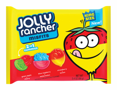 Jolly Rancher 9707050 Misfits Assorted Fruit Gummi Candy, 3.4 oz -