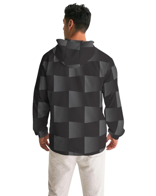 Mens Lightweight Windbreaker Jacket with Hood and Zipper Closure