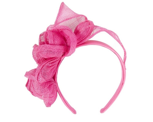 Fuchsia sinamay flower crown