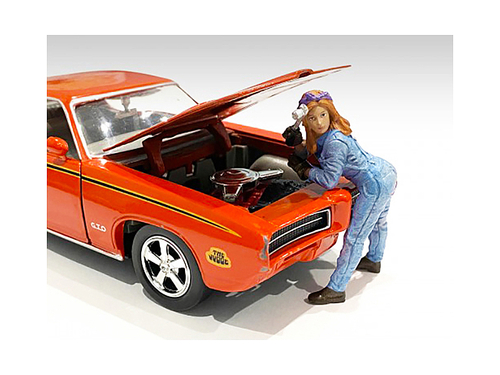 Retro Female Mechanic I Figurine for 1/18 Scale Models by American