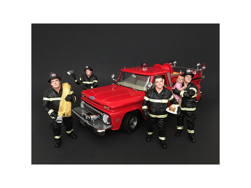 Firefighters 4 Piece Figure Set For 1:18 Scale Models by American