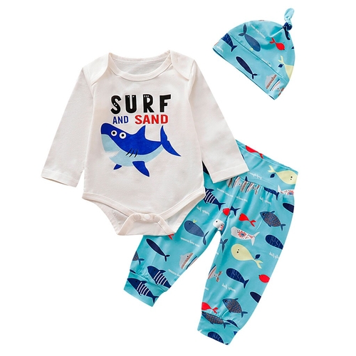 Infant Baby Boy Toddler Outfits Set Letter Cartoon