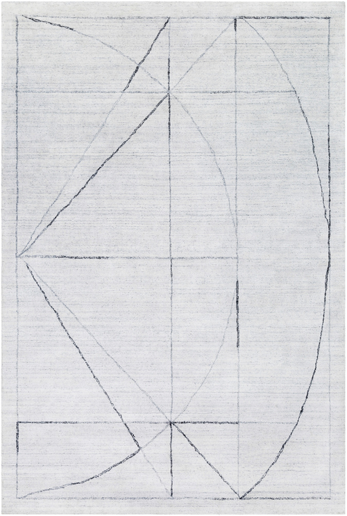 Surya HTW3010-1616 18 in. Hightower Area Rug, Medium Gray, Whi