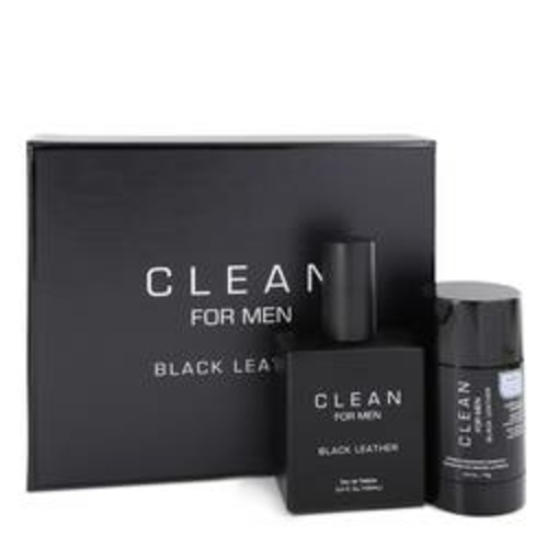 Clean Black Leather Gift Set By Clean 3.4 oz Eau De Toilette Spray +
