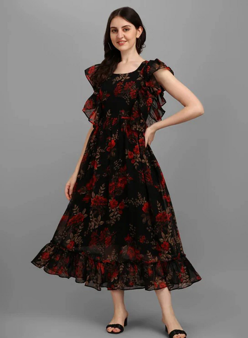 Women Maxi Black Dress (Size M)