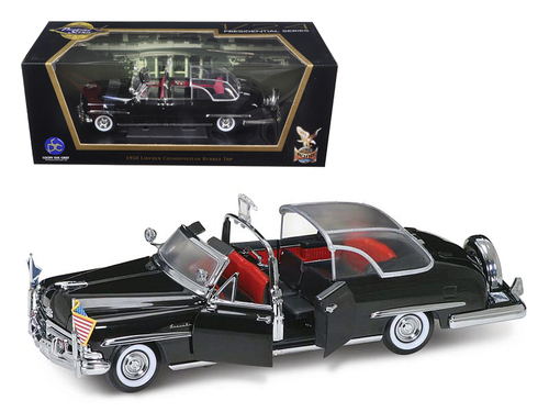 1950 Lincoln Cosmopolitan Bubble Top Limousine with Flags 1/24 Diecast