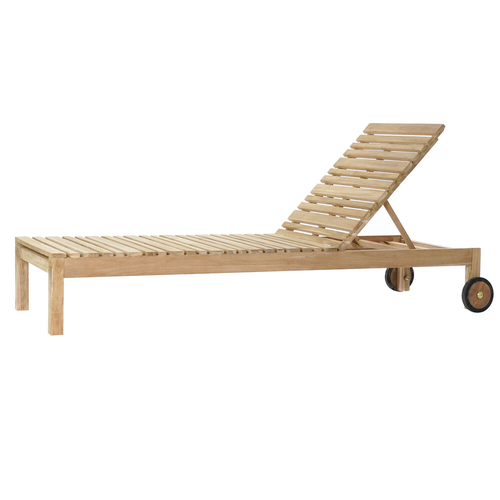 Sun-lounger DKD Home Decor Brown With wheels 165 x 60 x 85 cm Natural
