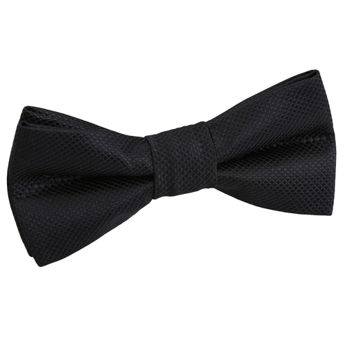 Solid Check Pre-Tied Bow Tie - Boys - Black